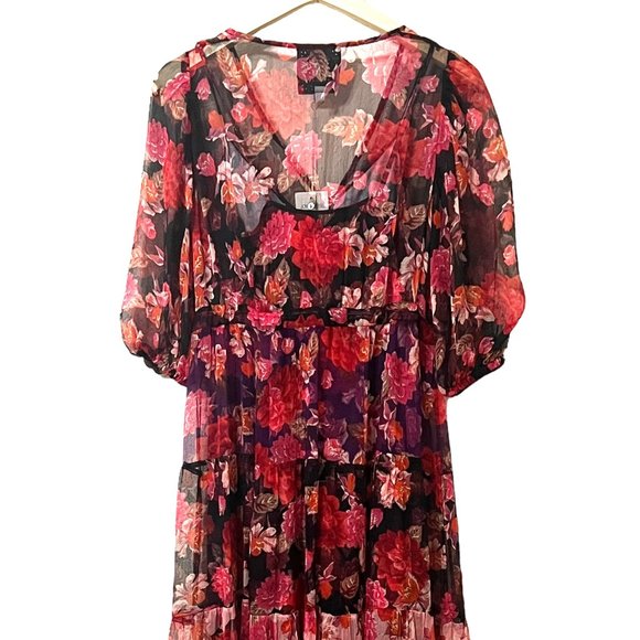 Johnny Was Moxi Tiered Midi Dress Size Extra Small - Picture 12 of 13